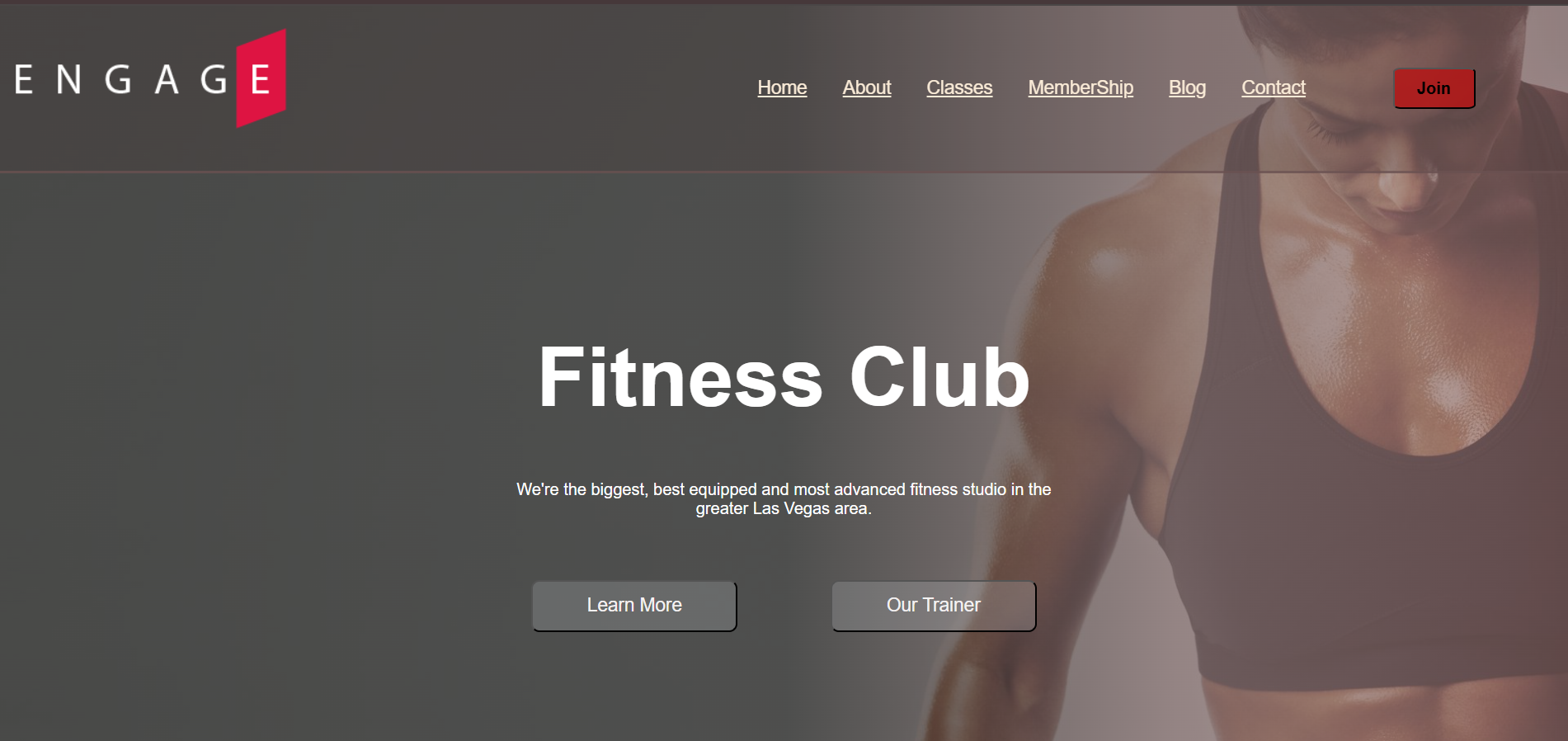 Fitness Club Website Screenshot